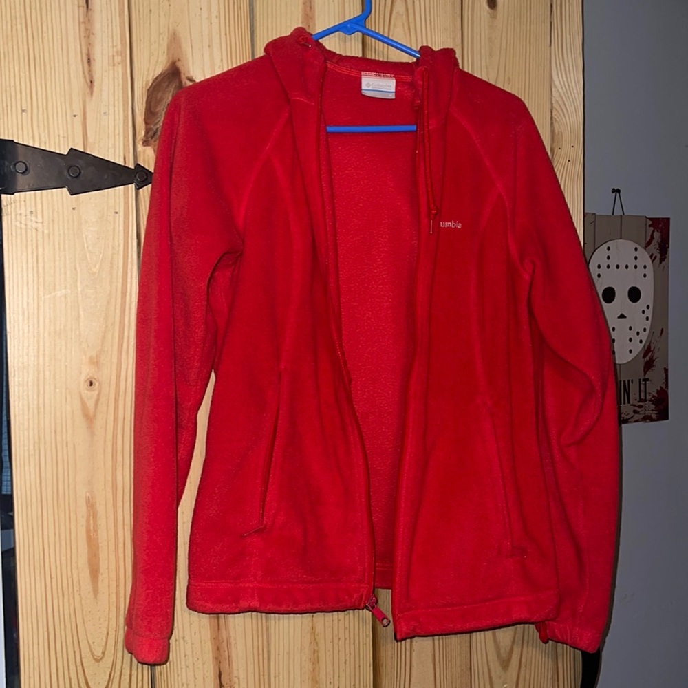 Columbia full zip, hooded jacket.